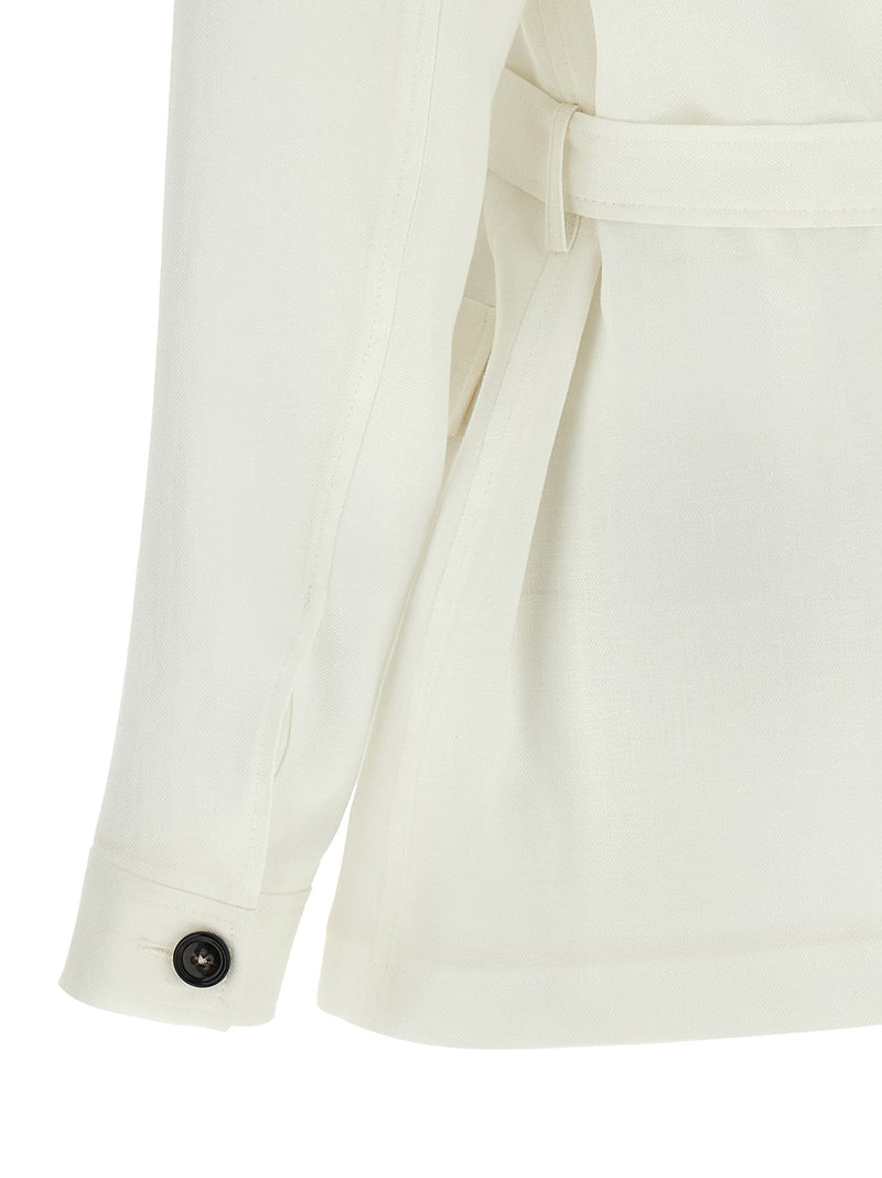 Veste légère Tagliatore en lin blanc