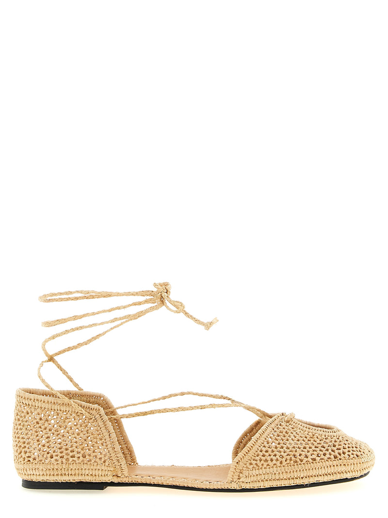 ODISSI Lima Beige Viscose Ballet Flats