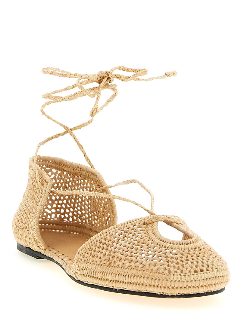 ODISSI Lima Beige Viscose Ballet Flats