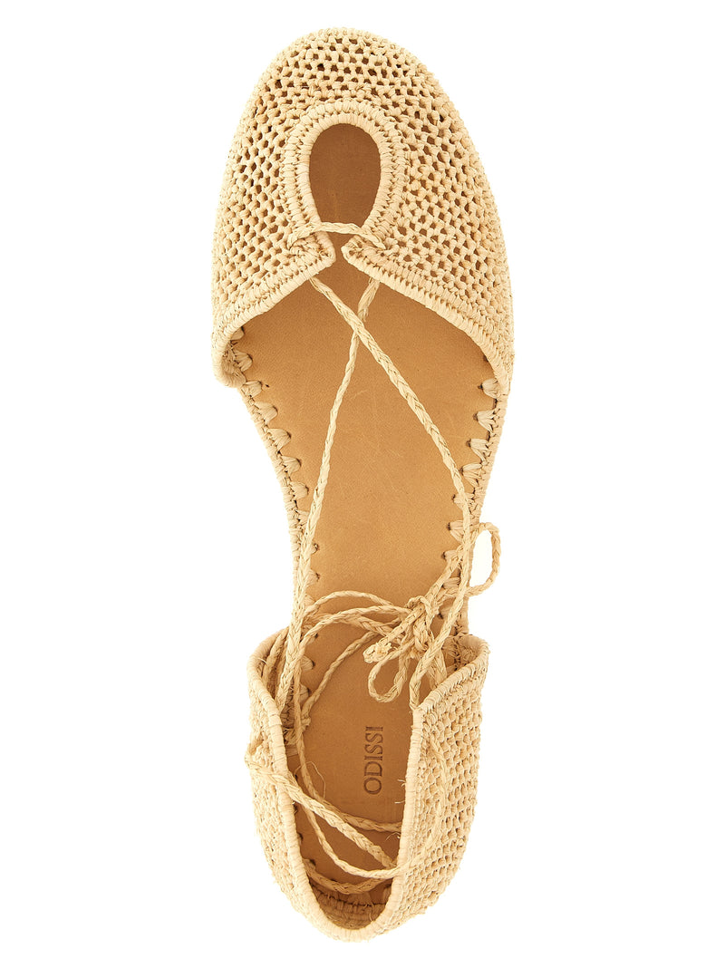 ODISSI Lima Beige Viscose Ballet Flats