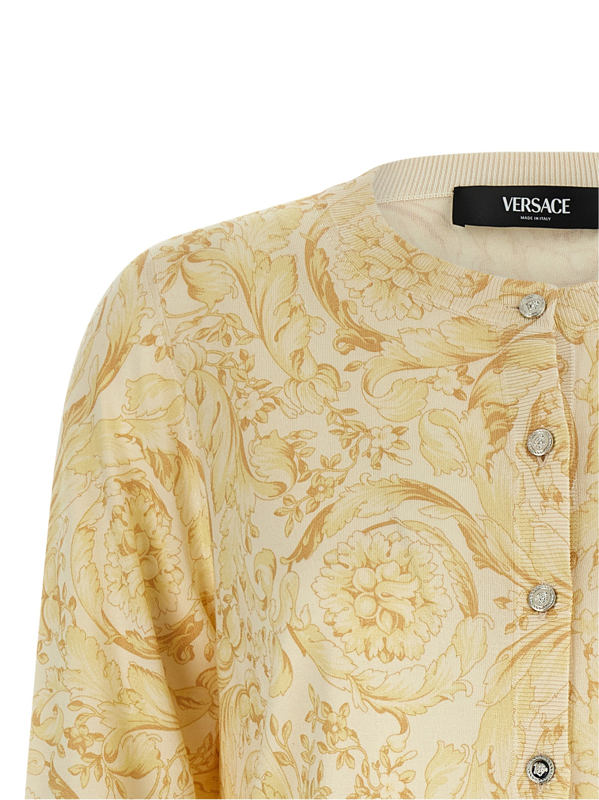 Cardigan en soie bicolore Versace