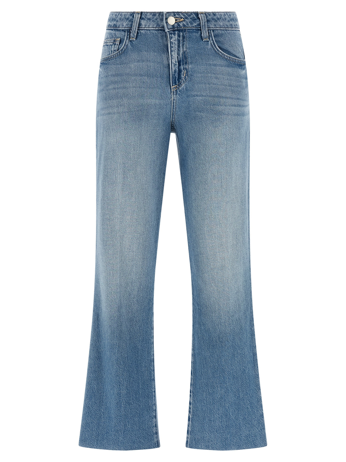 L'Agence Wanda Blue Cotton Flared Jeans