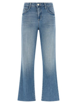 L'Agence Wanda Blue Cotton Flared Jeans