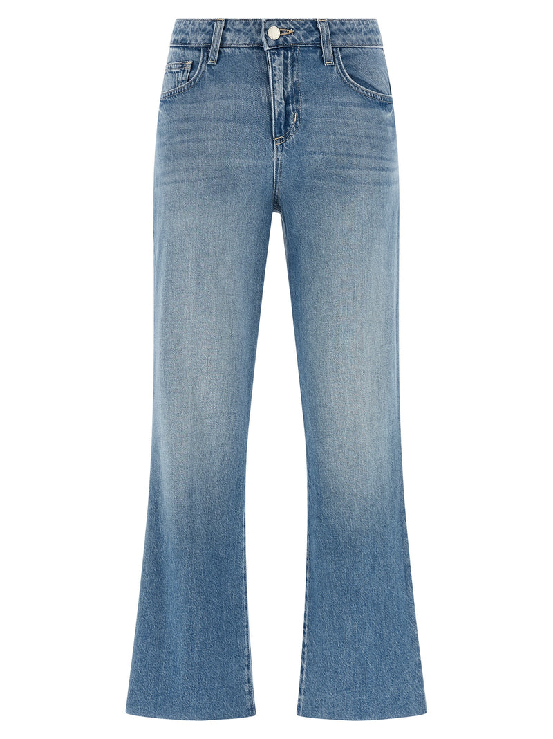 L'Agence Wanda Blue Cotton Flared Jeans