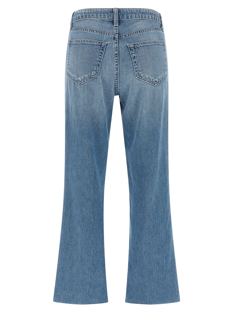 L'Agence Wanda Blue Cotton Flared Jeans
