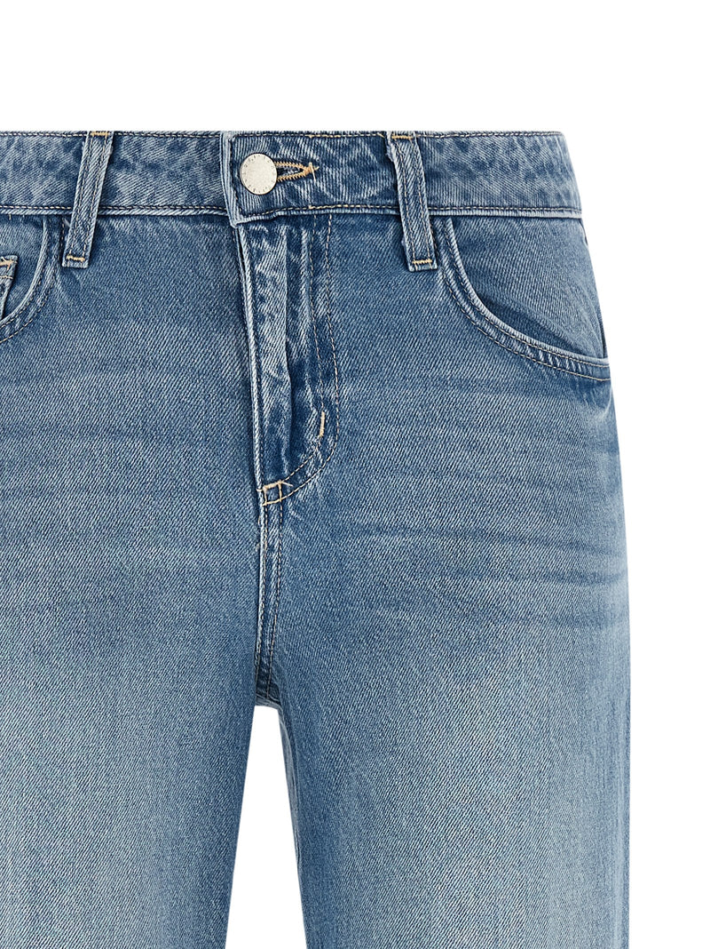 L'Agence Wanda Blue Cotton Flared Jeans