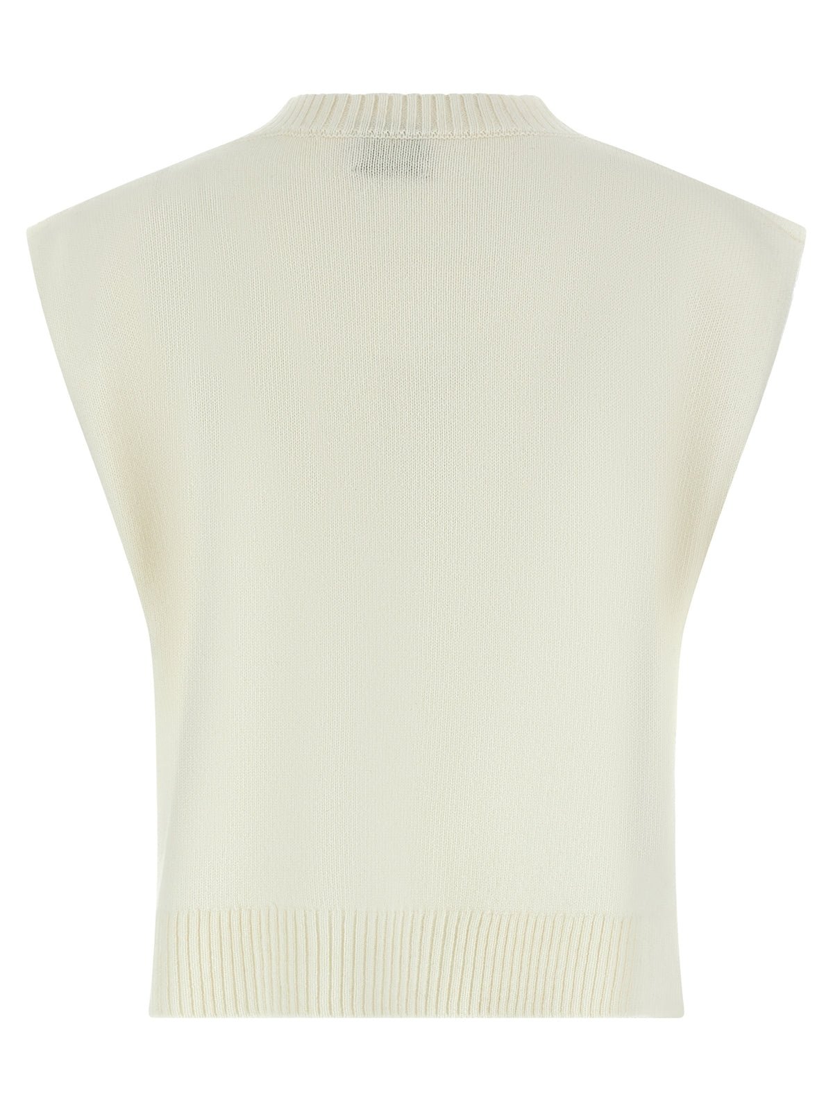 BE YOU Benedicta White Cashmere Sleeveless Jacket
