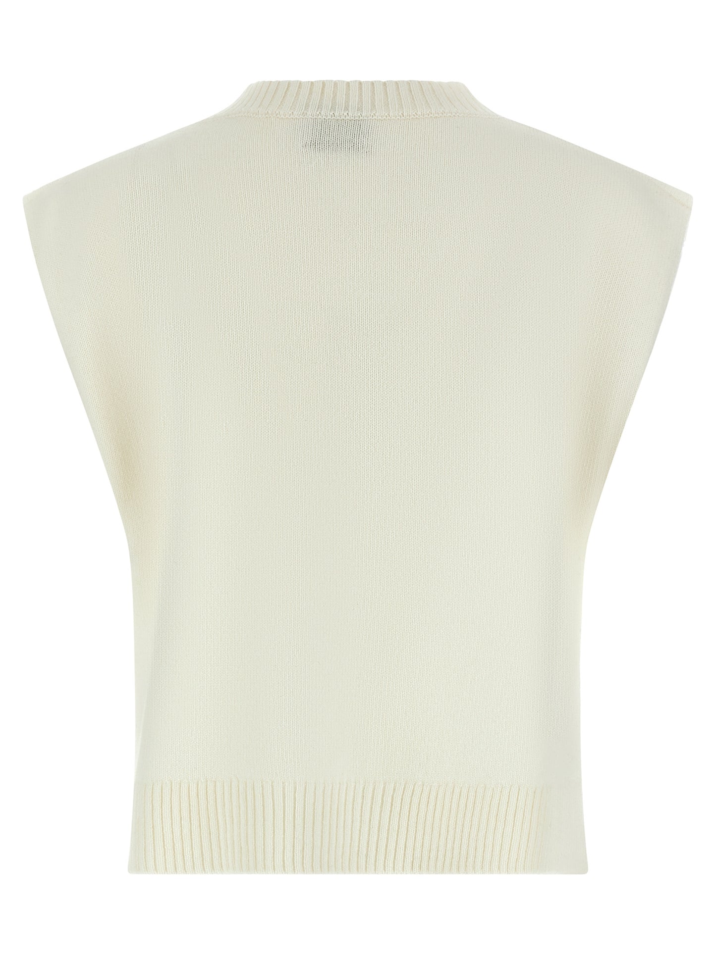 BE YOU White Cashmere Sleeveless Jacket