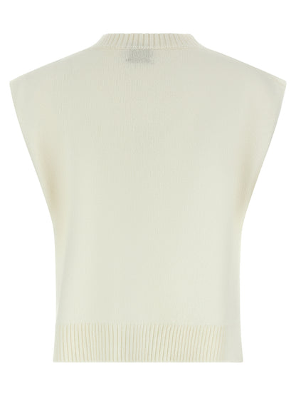 BE YOU White Cashmere Sleeveless Jacket