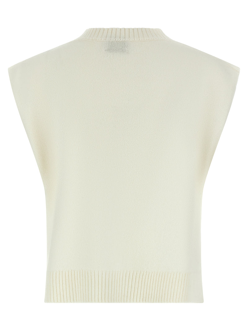 BE YOU White Cashmere Sleeveless Jacket