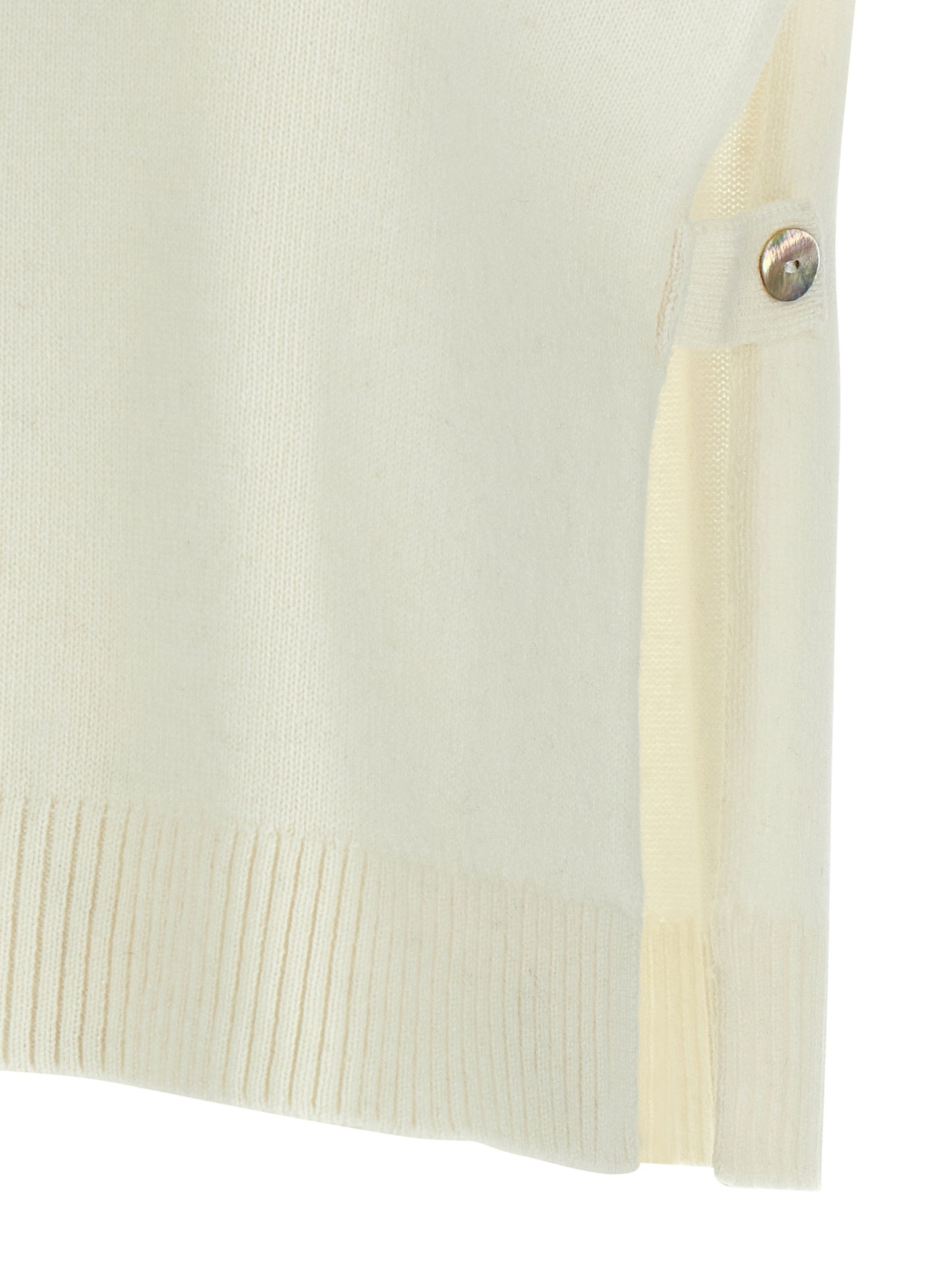 BE YOU White Cashmere Sleeveless Jacket