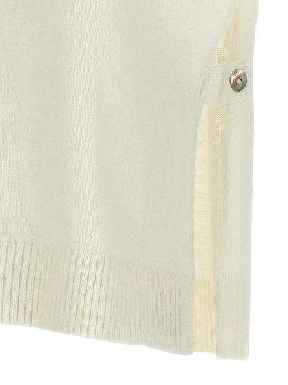 BE YOU White Cashmere Sleeveless Jacket
