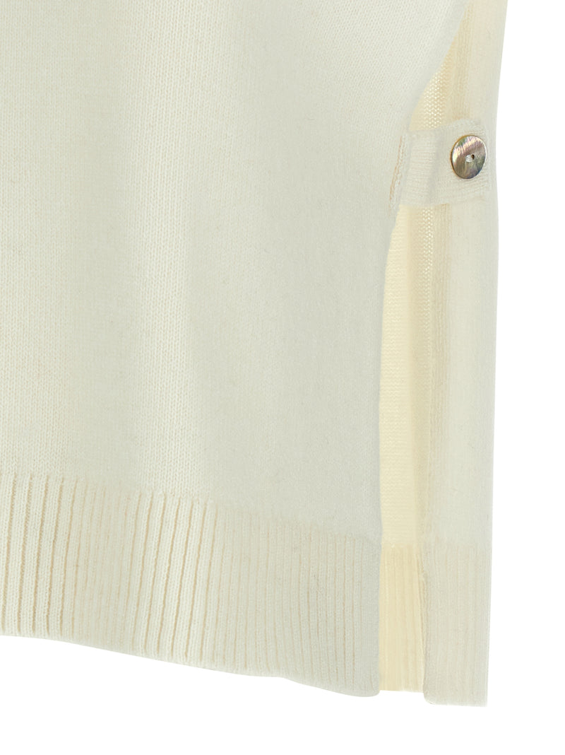 BE YOU White Cashmere Sleeveless Jacket