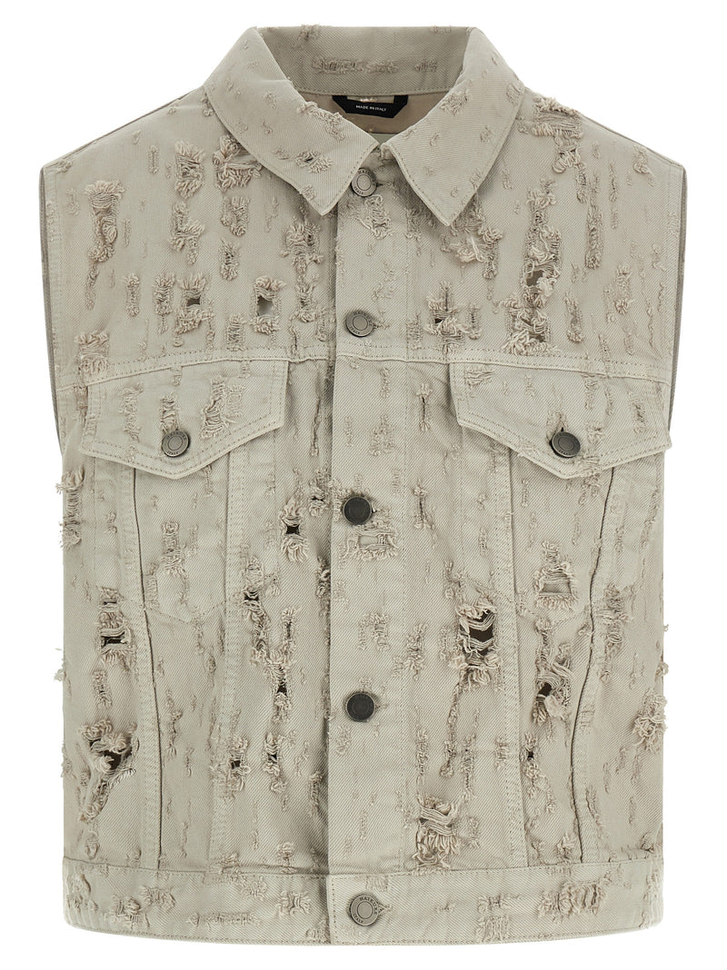 Veste sans manches en coton gris Haikure