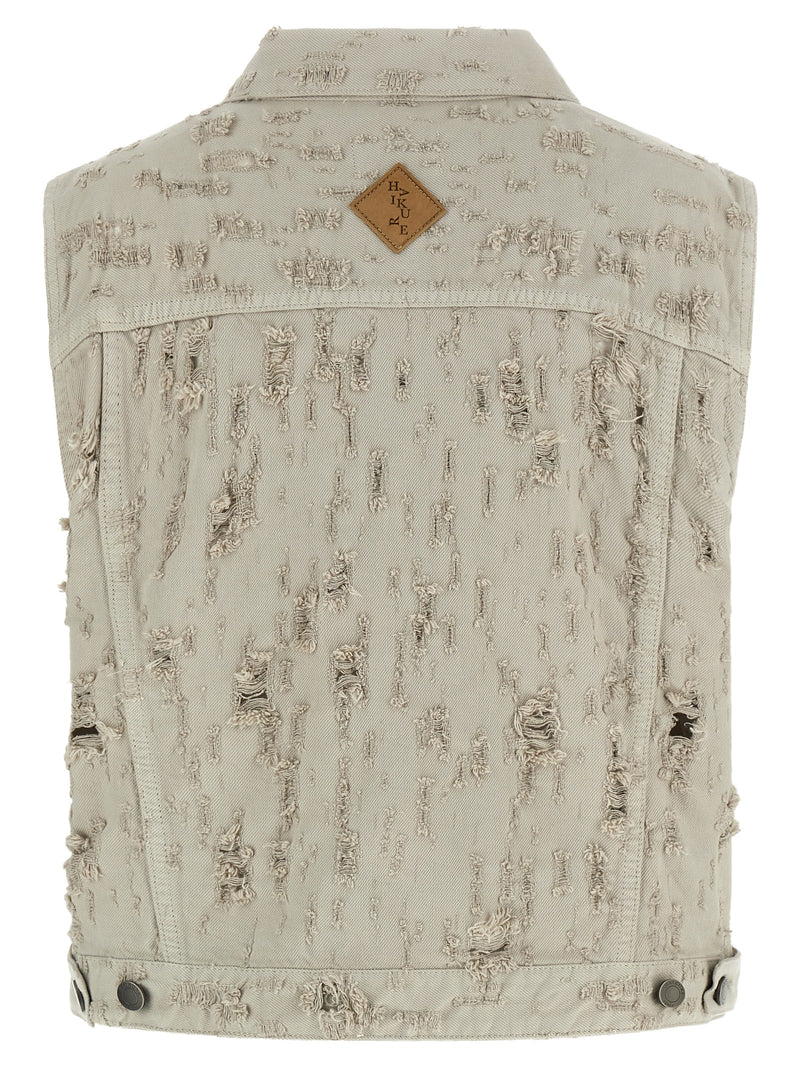 Veste sans manches en coton gris Haikure