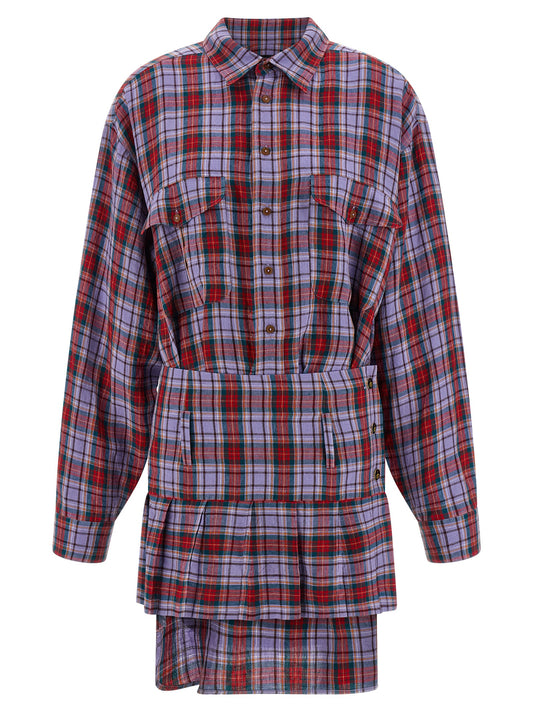 Vivienne Westwood Robe courte en lin multicolore