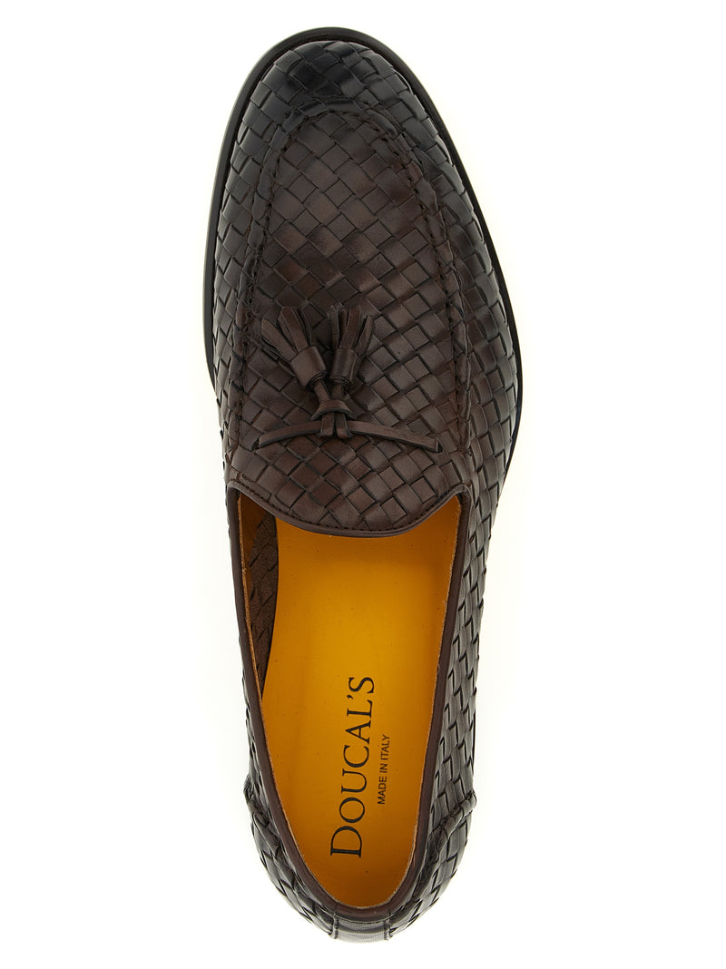 Doucal's Brown Calfskin Slip-On Loafers