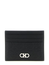 Porte-cartes Ferragamo en cuir de veau noir