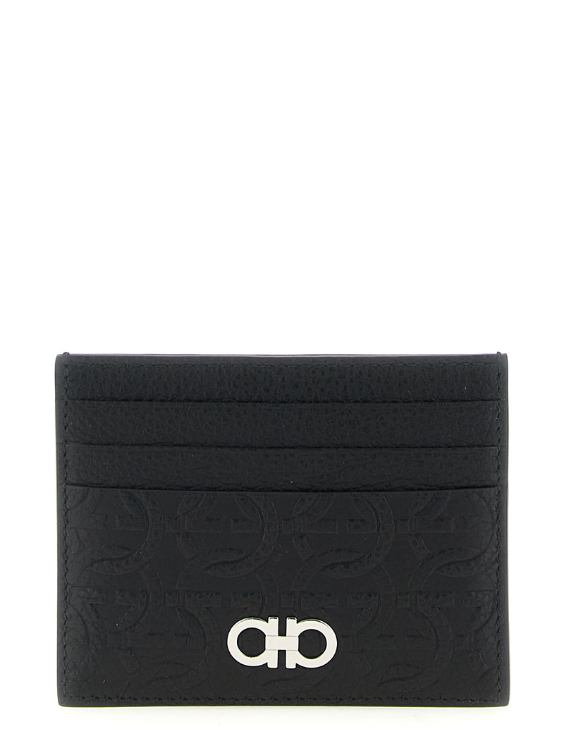 Ferragamo Black Calfskin Cardholder - Luxury Accessory for Men