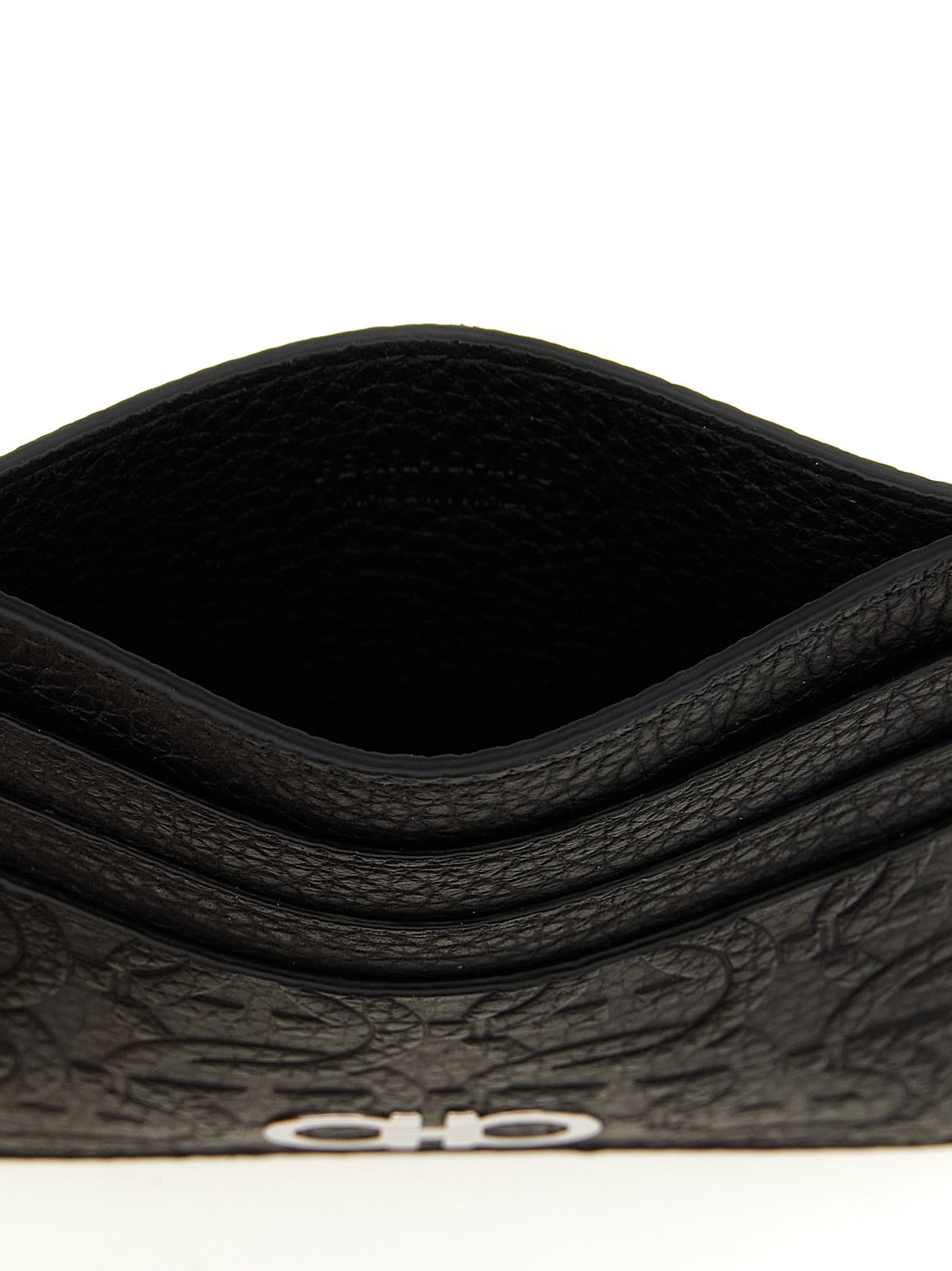 Porte-cartes Ferragamo en cuir de veau noir