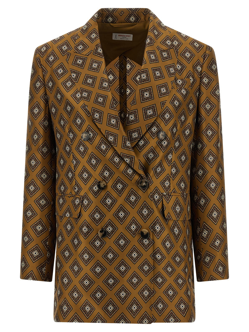 Alberto Biani Brown Silk Blazer