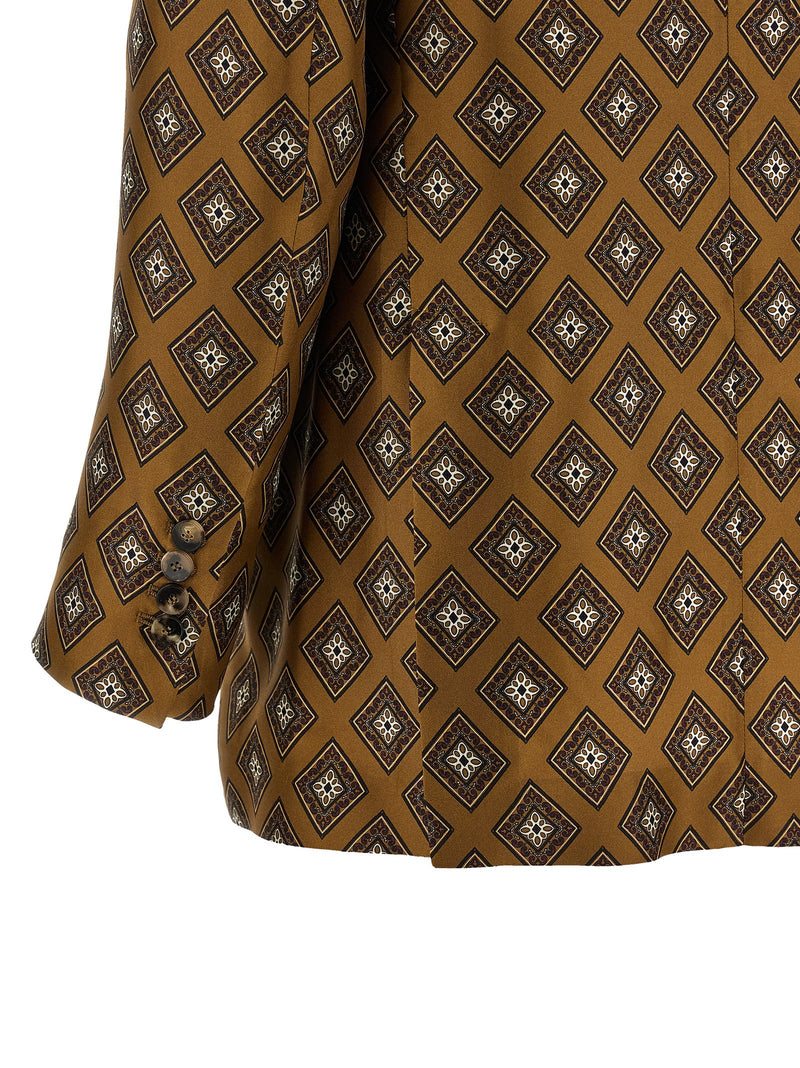 Alberto Biani Brown Silk Blazer