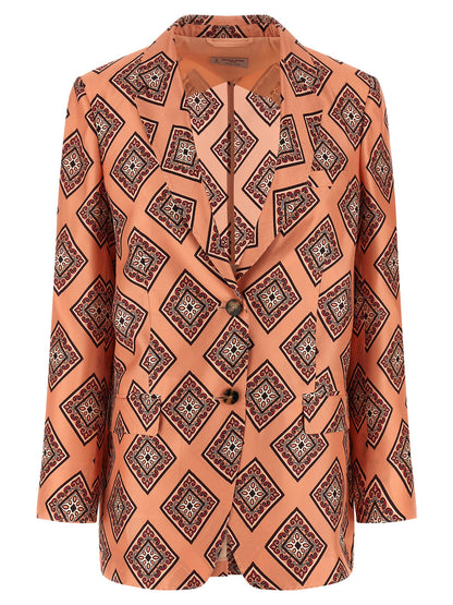 Alberto Biani Multicolor Silk Blazer