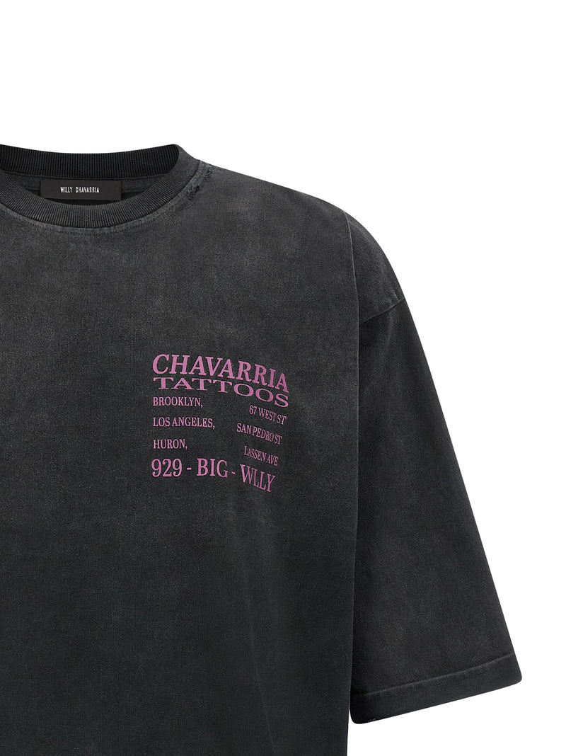 T-shirt en coton noir WILLY CHAVARRIA