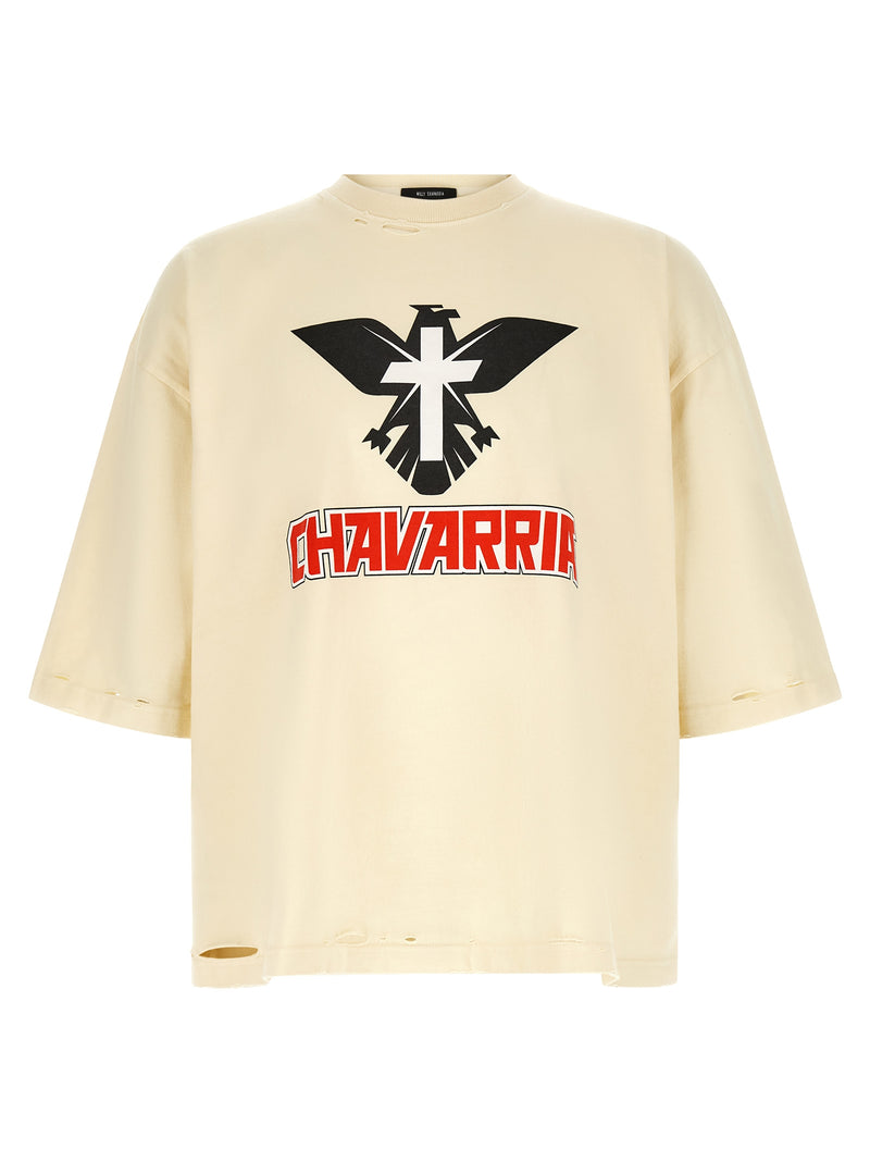 WILLY CHAVARRIA Beige Cotton T-Shirt