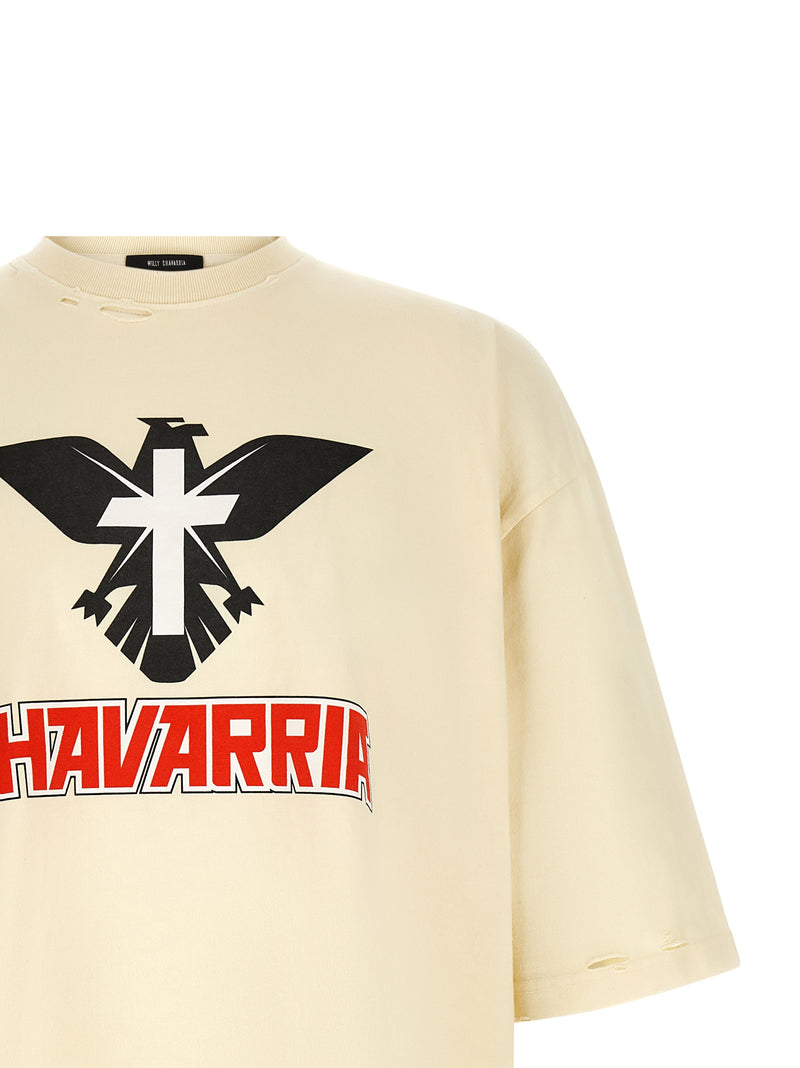 WILLY CHAVARRIA Beige Cotton T-Shirt