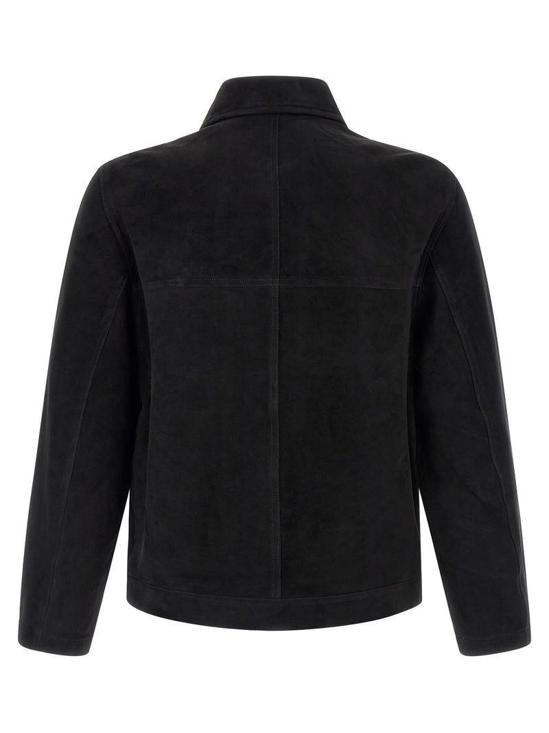 GIORGIO BRATO Blouson en cuir suédé noir