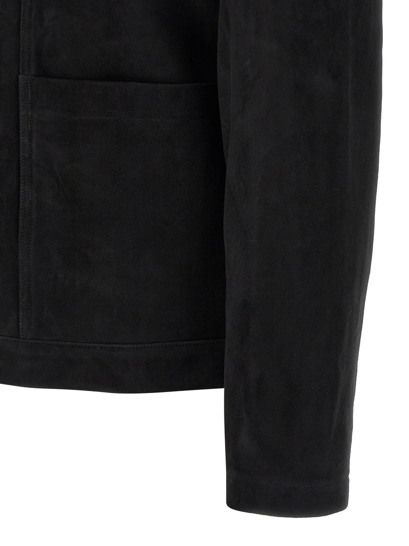 GIORGIO BRATO Blouson en cuir suédé noir