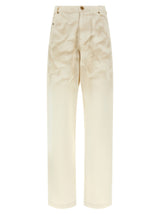 WILLY CHAVARRIA Beige Cotton Tapered Jeans