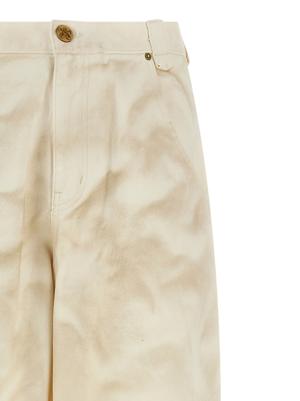 WILLY CHAVARRIA Beige Cotton Tapered Jeans
