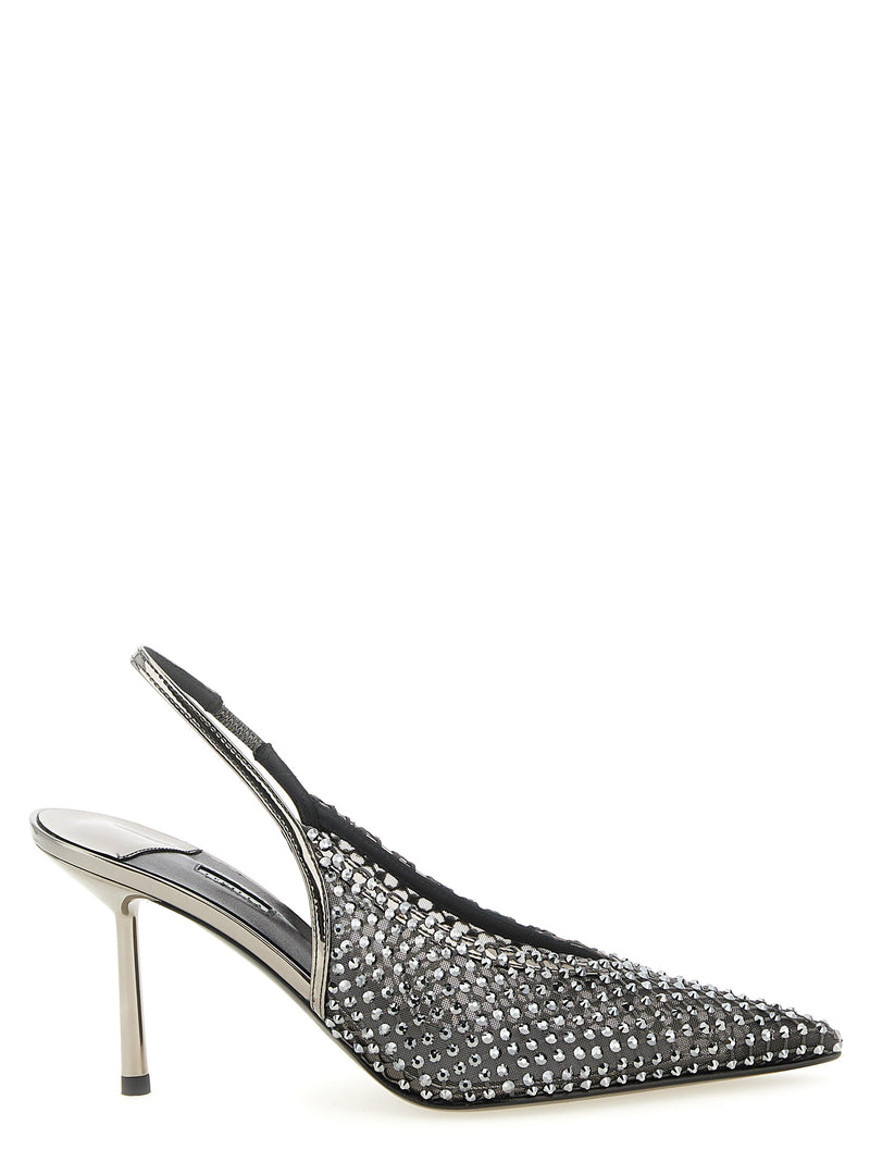 LE SILLA Escarpins gris en polyester à talon haut
