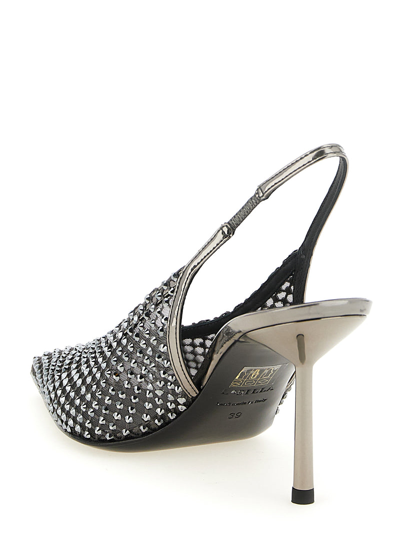 LE SILLA Escarpins gris en polyester à talon haut
