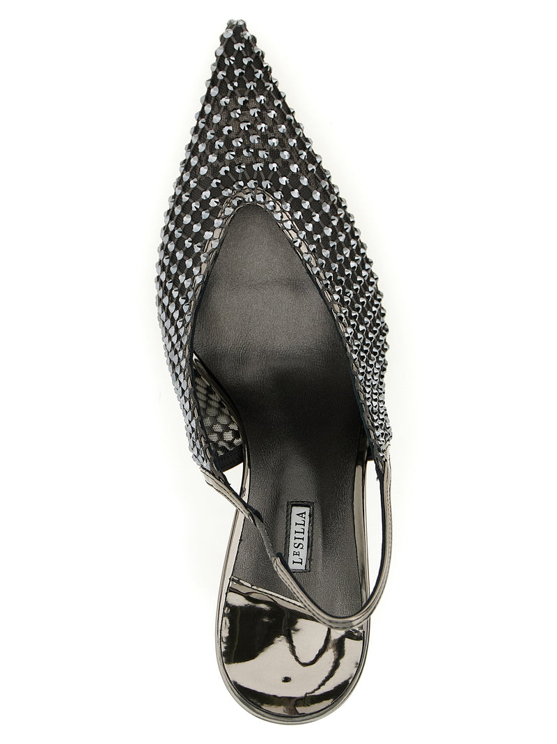 LE SILLA Escarpins gris en polyester à talon haut