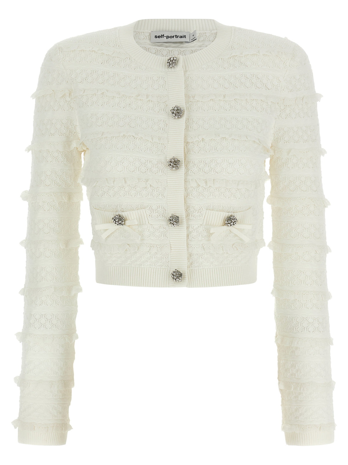 Cardigan Self-Portrait en viscose blanc