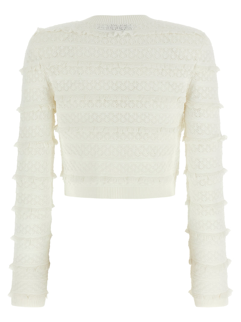 Self-Portrait White Viscose Cardigan