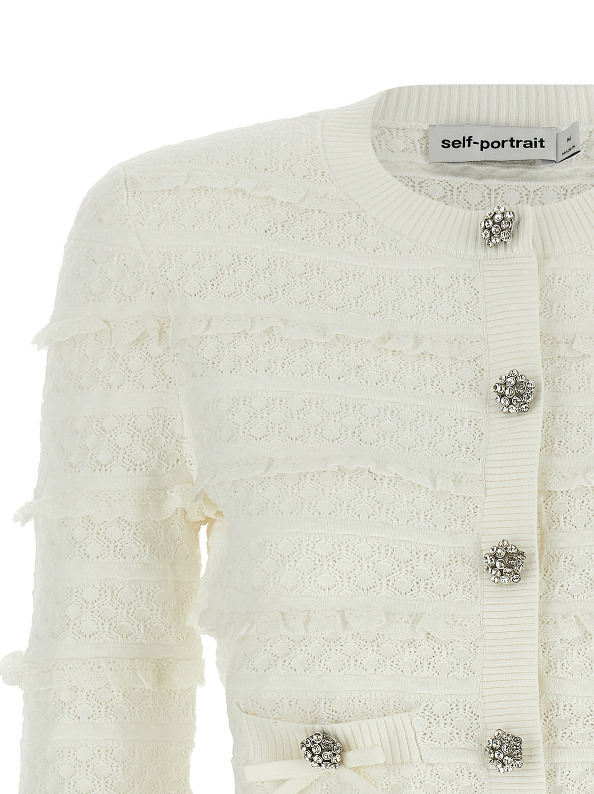 Cardigan Self-Portrait en viscose blanc