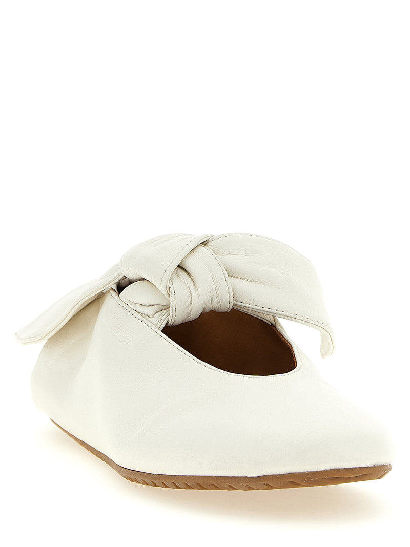 ODISSI White Lamb Leather Ballet Flats - Chic and Comfortable