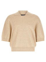Jacquemus Le Polo Maille Chevron Beige en Coton