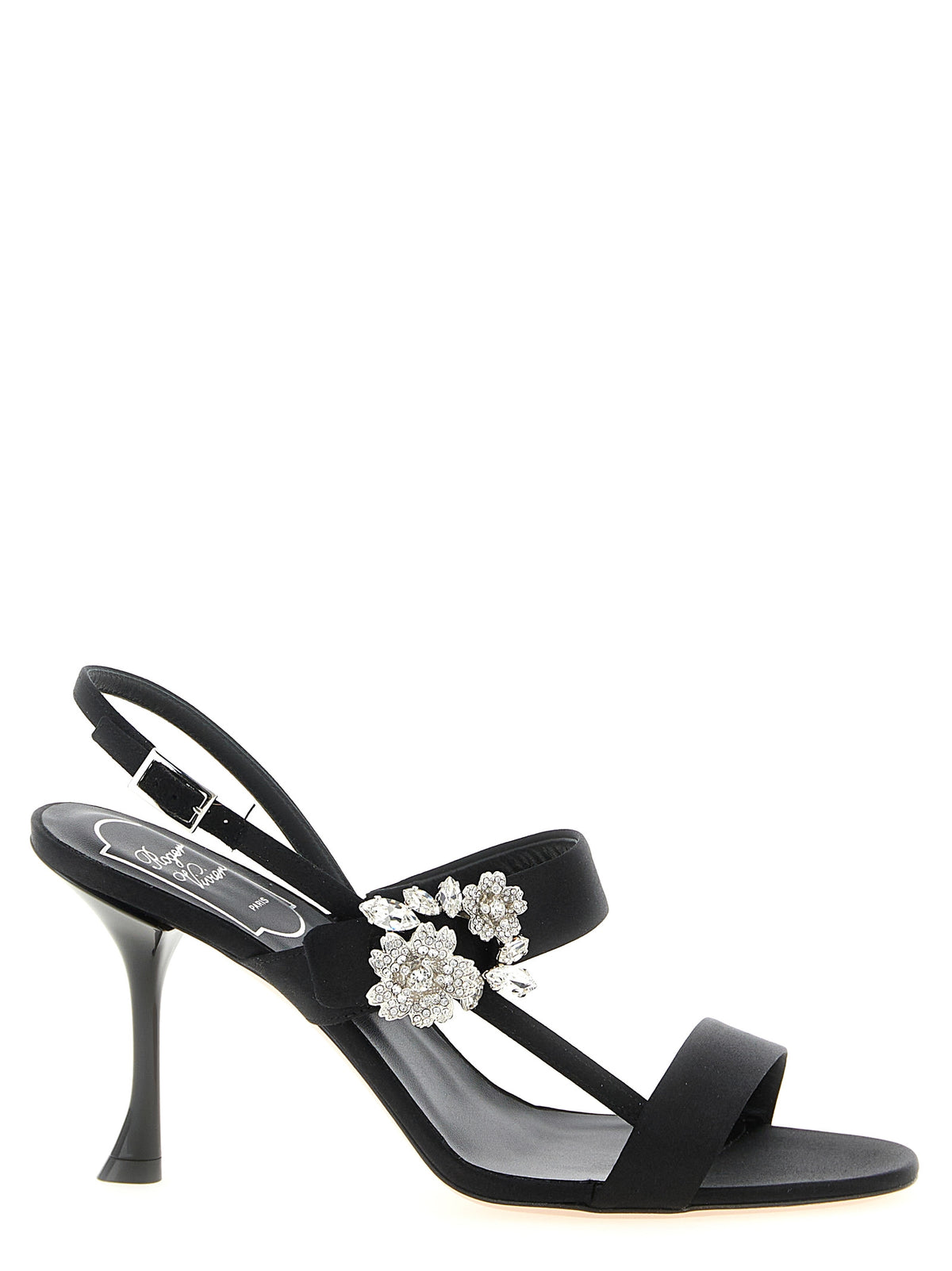 Sandales à talons aiguilles en viscose noire Roger Vivier