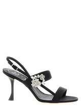 Sandales à talons aiguilles en viscose noire Roger Vivier