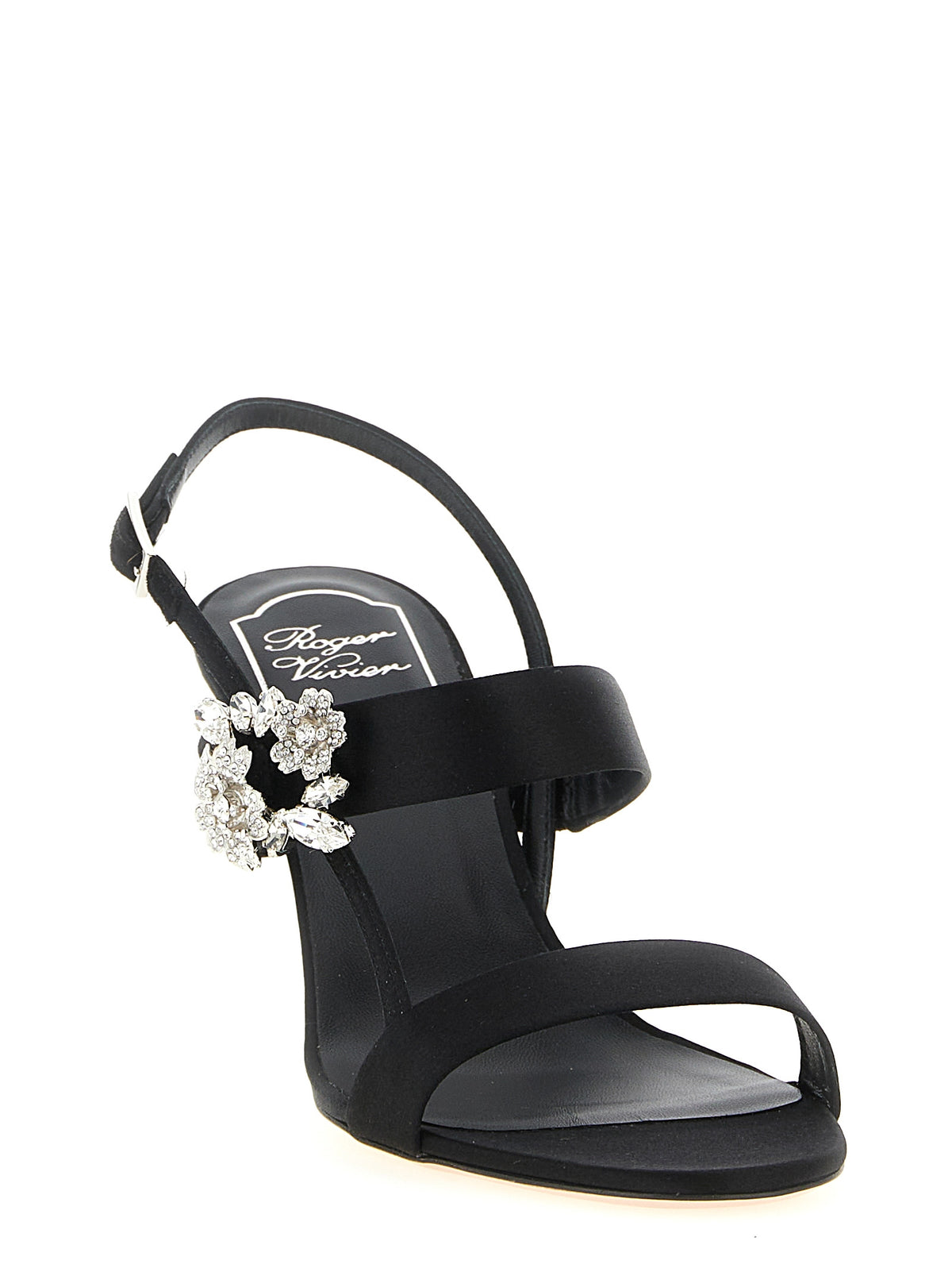 Sandales à talons aiguilles en viscose noire Roger Vivier