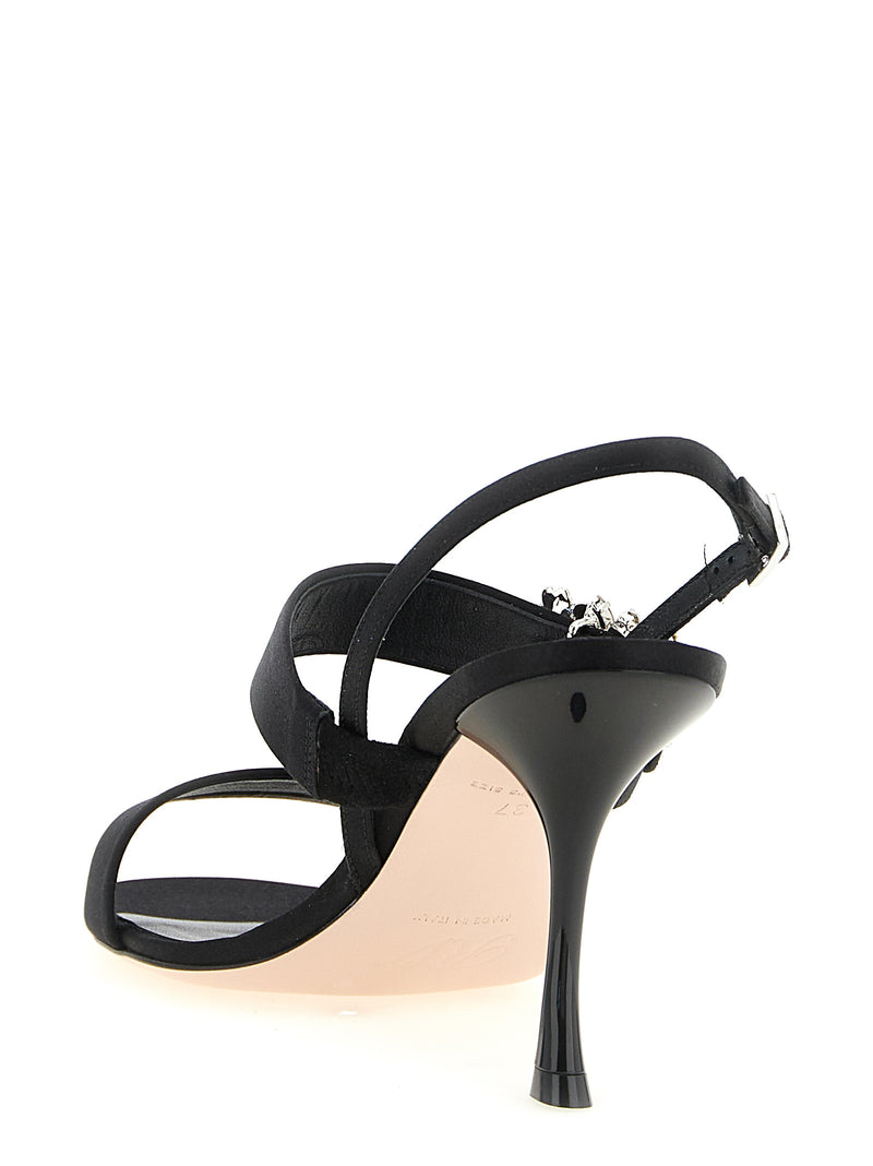 Sandales à talons aiguilles en viscose noire Roger Vivier