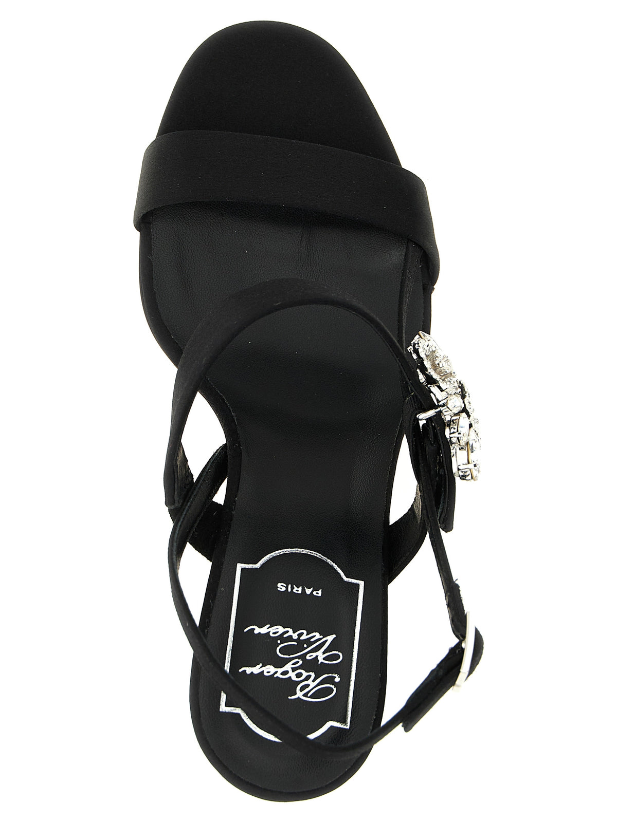 Sandales à talons aiguilles en viscose noire Roger Vivier