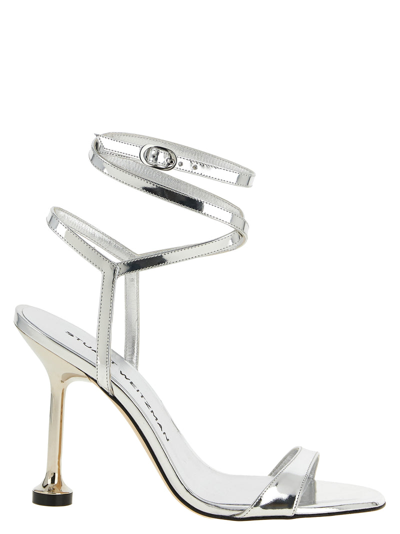 Sandales à talons aiguilles Stuart Weitzman en polyéthylène argenté