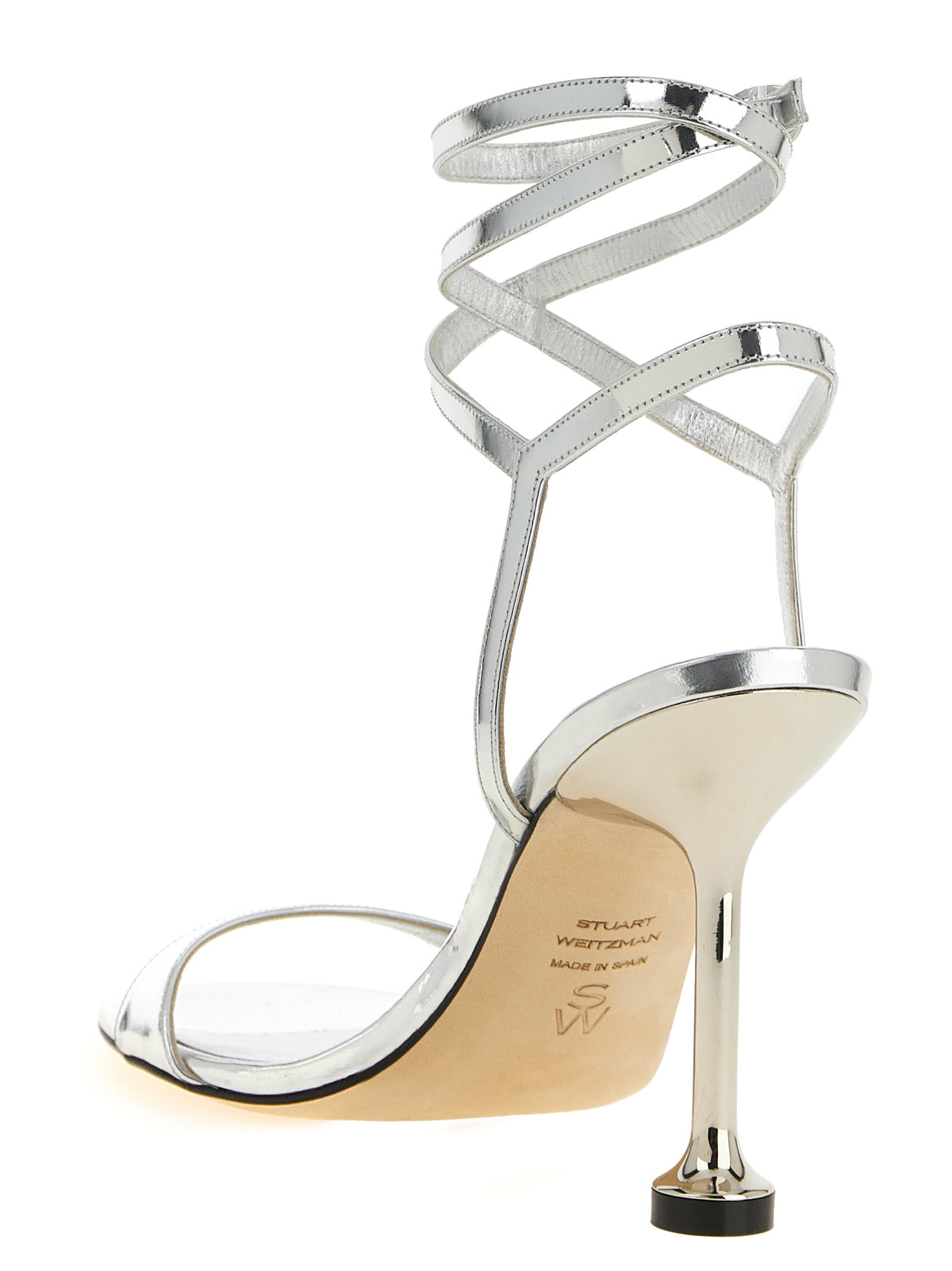 Sandales à talons aiguilles Stuart Weitzman en polyéthylène argenté