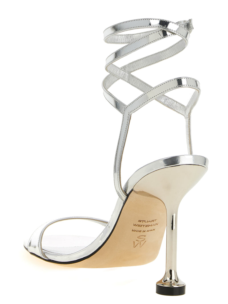 Sandales à talons aiguilles Stuart Weitzman en polyéthylène argenté